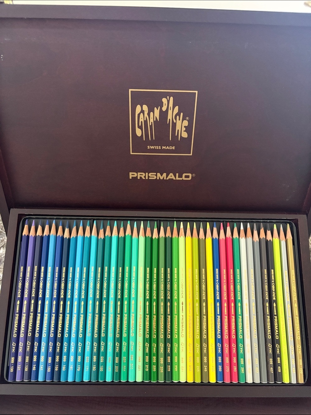 Caran d’Ache Prismalo Aquarelle 80 Colored Pencils Luxury Wooden Box Set - Picture 5 of 16